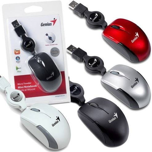 MOUSE, GENIUS, MICRO TRAVELER USB RETRACTIL