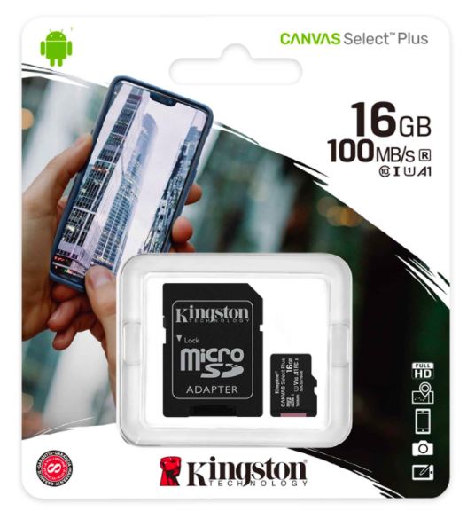 MEMORIA, KINGSTON, MICRO SD 16GB CL. 10 GCO.