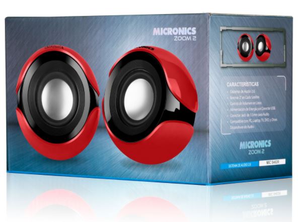 PARLANTE, MICRONICS, ZOOM2 S402R 8W ROJO