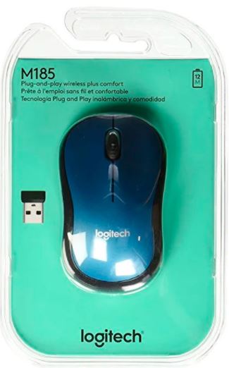 MOUSE, LOGITECH, M185 WIFI AZUL/ROJO/NEGRO