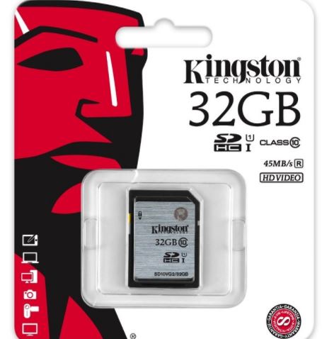 MEMORIA, KINGSTON, SDHC 32GB CLASE 10 45MB/SEG
