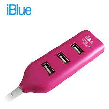 HUB, IBLUE, 4 PORT 2.0 52054 ROSADO