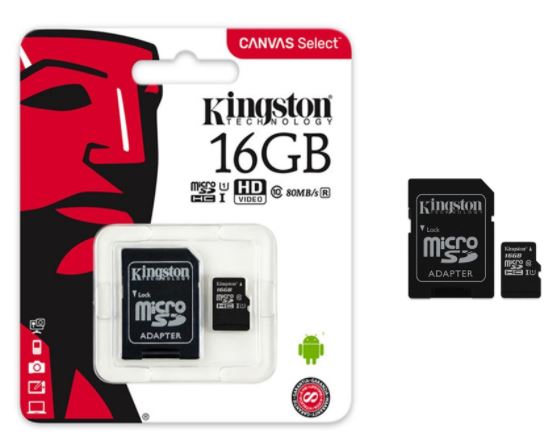 MEMORIA, KINGSTON, MICRO SD 16GB GCO