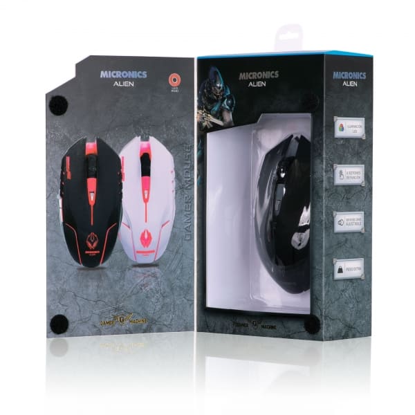 MOUSE, MICRONICS, ALIEN M834WL WIFI RECARGABLE BLACK