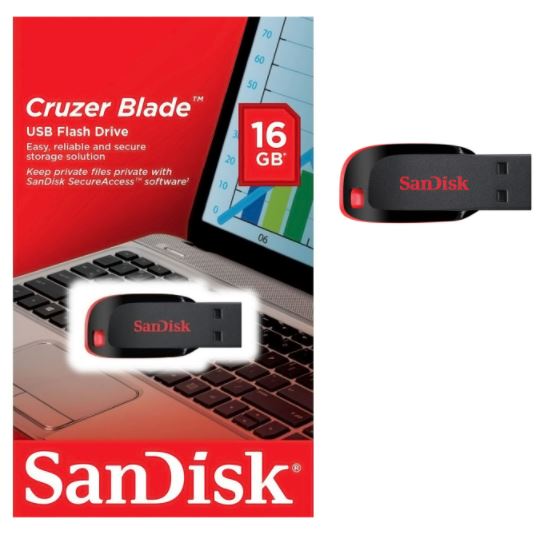 MEMORIA, SANDISK, USB 16GB CRUZER EDGE