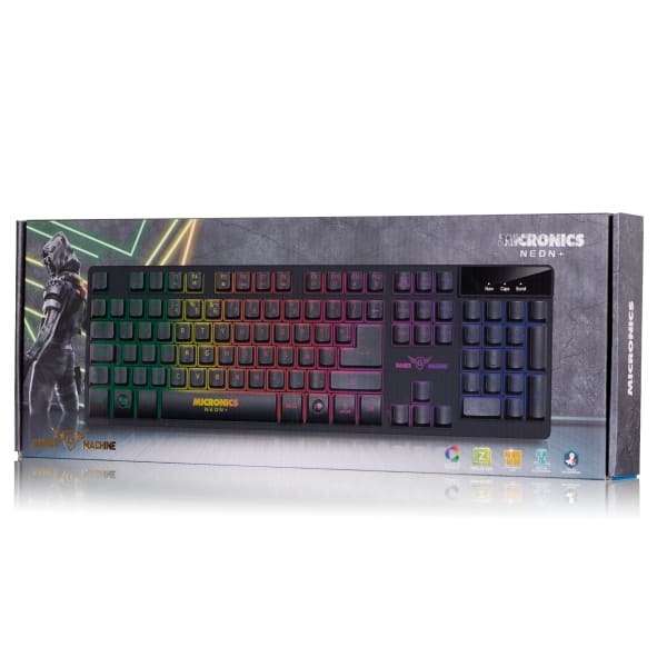 TECLADO, MICRONICS, NEON+ K709 NEGRO GAMER