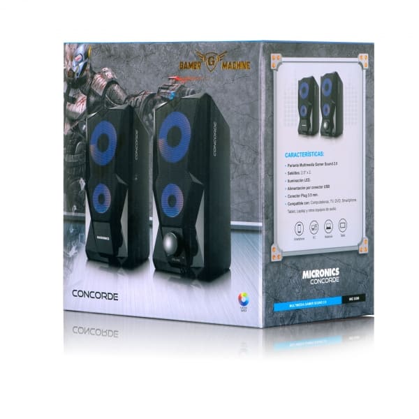 PARLANTE, MICRONICS, CONCORDE S308 2.0 RGB LED 2.5