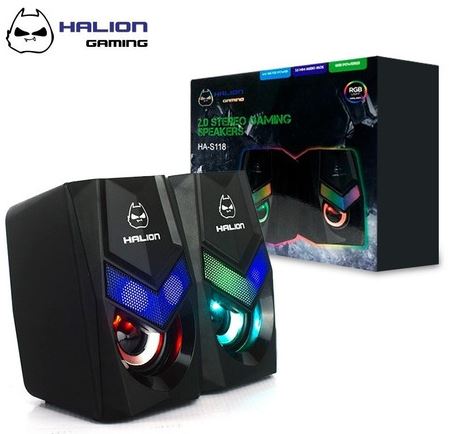 PARLANTE, HALION, HA-S118 RGB USB GAMER