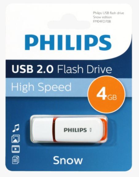 MEMORIA, PHILIPS, USB 4GB 2.0 SNOW