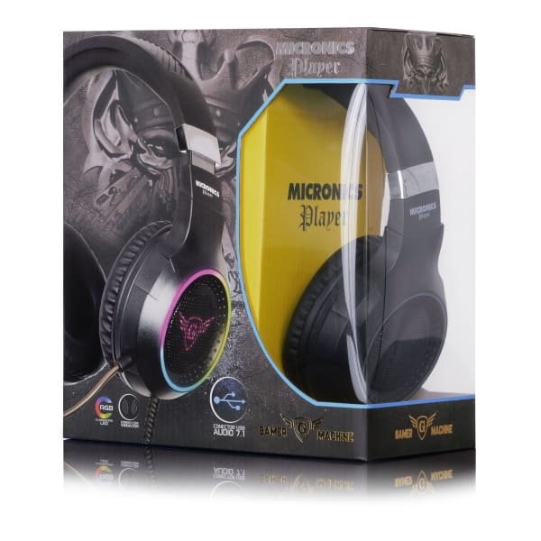 AUDIFONO, MICRONICS, PLAYER HG855 7.1 GAMER RGB LED/VIBRA