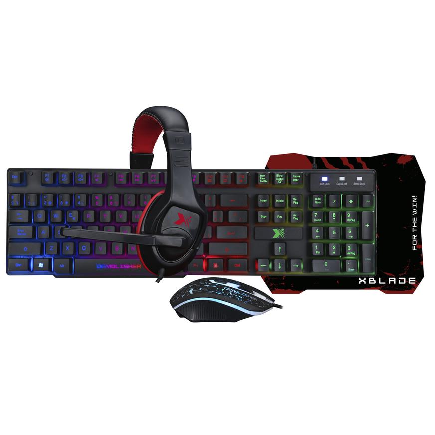 TECLADO, XBLADE, COMBO GAMER 4 EN 1 DEMOLISHER