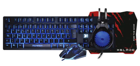 TECLADO, XBLADE, COMBO GAMER 4 EN 1 REAPER