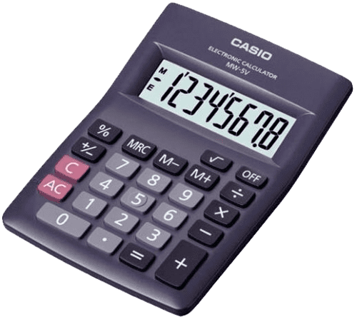 CALCULADORA, CASIO, MW-5V-BK-W