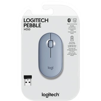 MOUSE, LOGITECH, PEBBLE M350 WIFI/BLUETOOTH GREY