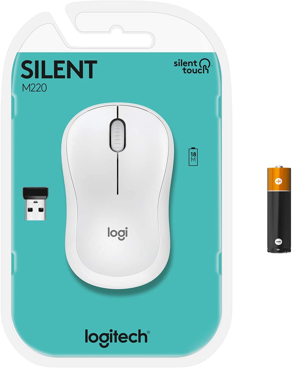 MOUSE, LOGITECH, M220 SILENT WIFI WHITE