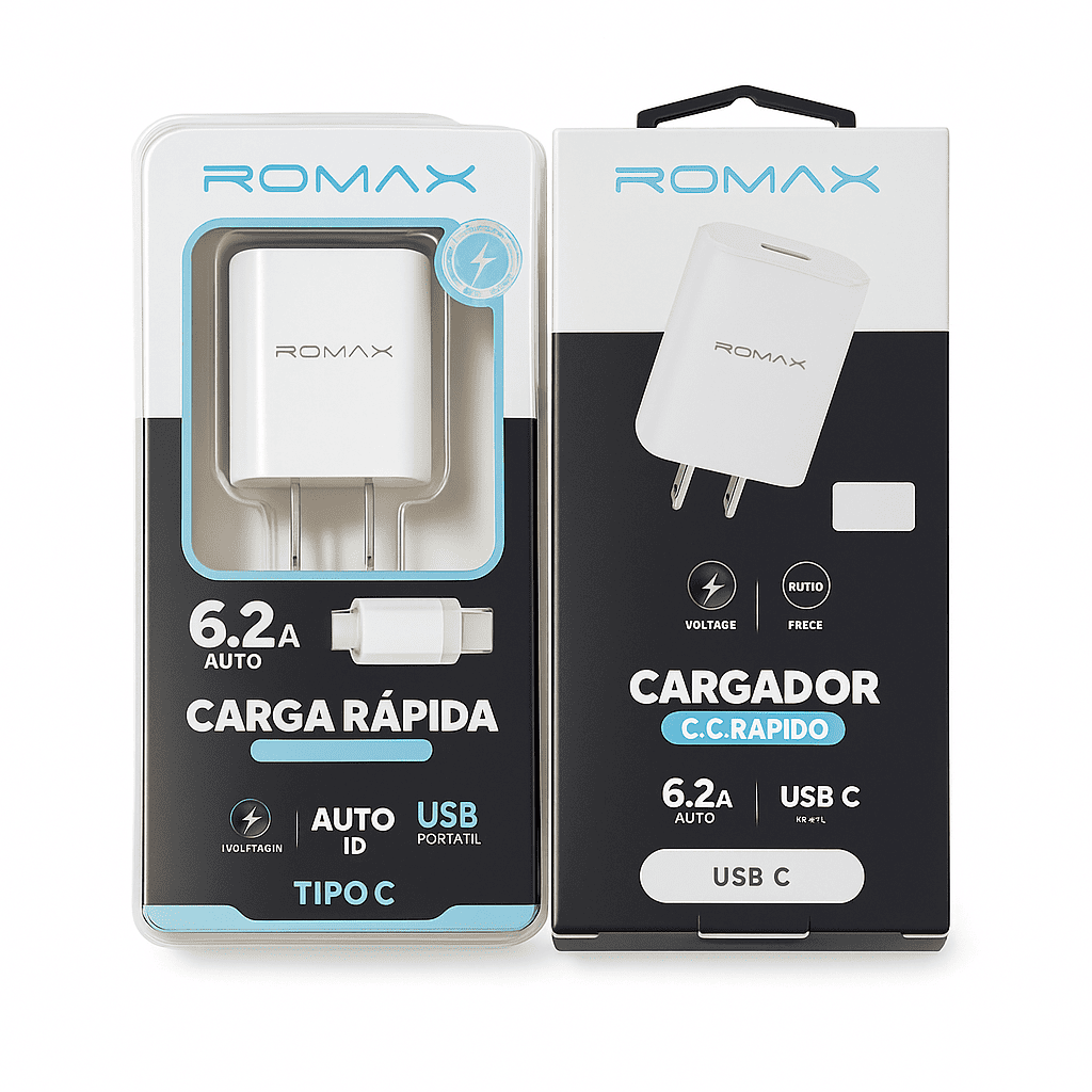 CARGADOR, ROMAX, 0360 6.2 A TIPO C