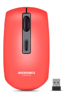 MOUSE, MICRONICS, CAPRICE M713-3M BT RECARG. RED